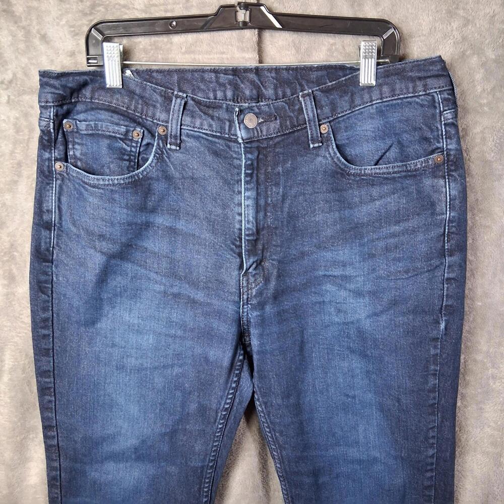 Mens Levis 514 36x30 Straight Fit Stretch Denim Dark Blue Wash Inseam 29 - Picture 3 of 6